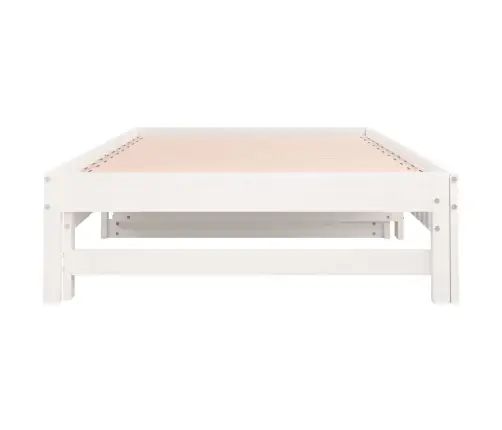 Izvelkama Gulta, Balta, 2X(90X190) Cm, Priedes Masīvkoks Vidaxl