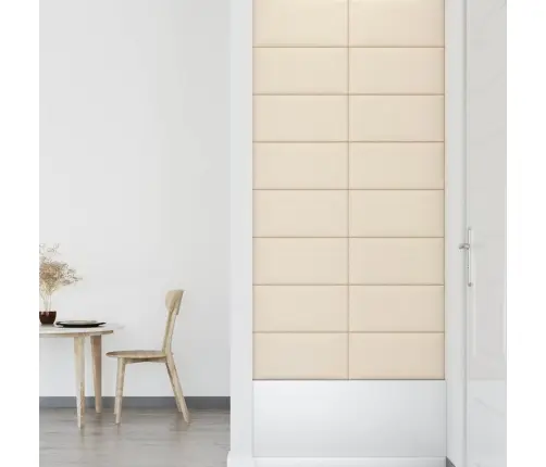 Sienas Paneļi, 12 Gab., Krēmkrāsas, 60X30 Cm, Samts, 2,16 M² Vidaxl