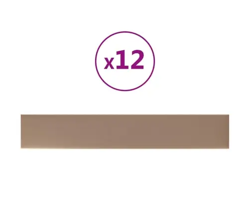 Sienas Paneļi, 12 Gab., Kapučīno Krāsa, 90X15 Cm, Mākslīgā Āda Vidaxl