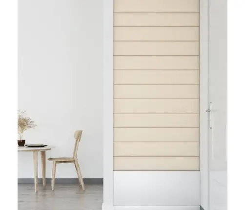 Sienas Paneļi, 12 Gab., Krēmkrāsa, 90X15 Cm, Samts, 1,62 M² Vidaxl