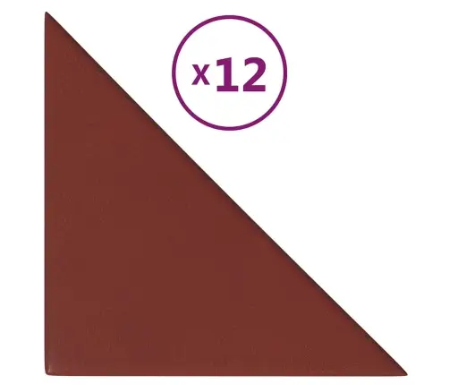 Sienų Plokštės, 12Vnt., Vyno, 30X30cm Dirbtinė Oda, 0,54M²