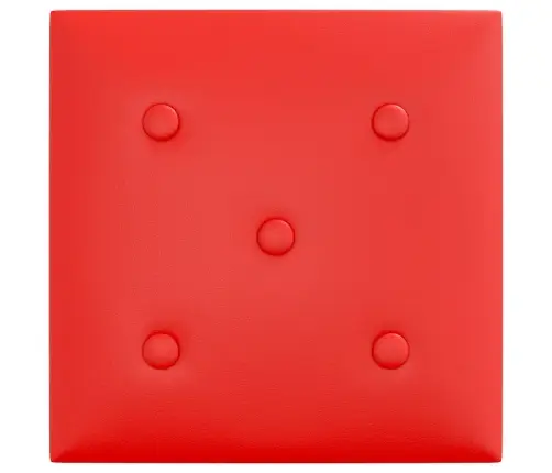 Sienas Paneļi, 12 Gab., Sarkani, 30X30 Cm, Mākslīgā Āda, 1,08M² Vidaxl