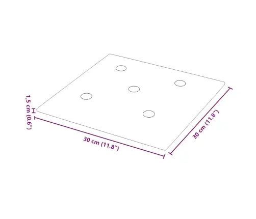 Sienas Paneļi, 12 Gab., Sarkani, 30X30 Cm, Mākslīgā Āda, 1,08M² Vidaxl