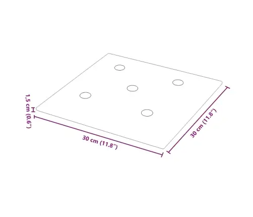 Seinapaneelid 12 Tk, Pruun, 30 X 30 cm Kunstnahk, 1,08 M²