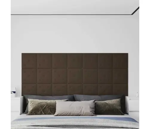 Seinapaneelid 12 Tk, Pruun, 30 X 30 cm Kunstnahk, 1,08 M²