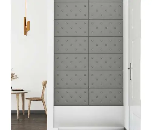 Sienas Paneļi, 12 Gab., Pelēki, 60X30 Cm, Mākslīgā Āda, 2,16 M² Vidaxl