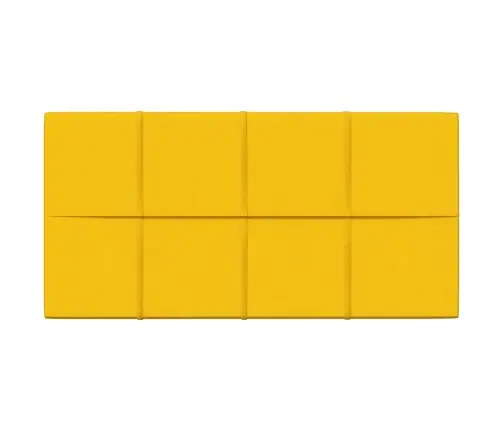 Sienas Paneļi, 12 Gab., Dzelteni, 60X30 Cm, Samts, 2,16 M² Vidaxl