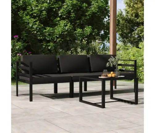 4-Daļīgs Dārza Atpūtas Mēbeļu Komplekts Ar Matračiem, Alumīnijs Vidaxl