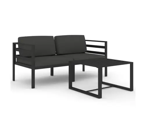 Sodo Komplektas Su Pagalvėlėmis, 3 Dalių, Antracito, Aliuminis