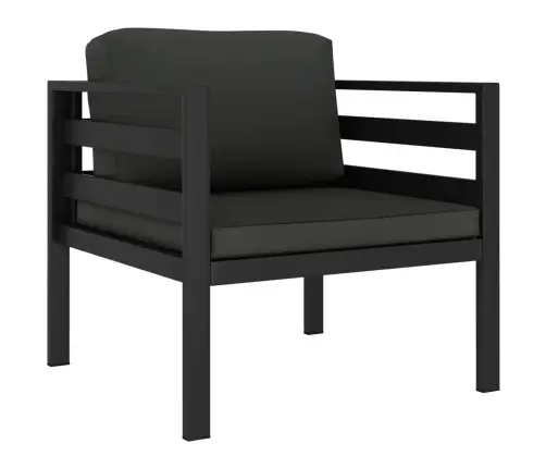 3-Osaline Aiadiivanikomplekt Patjadega, Alumiinium, Antratsiit