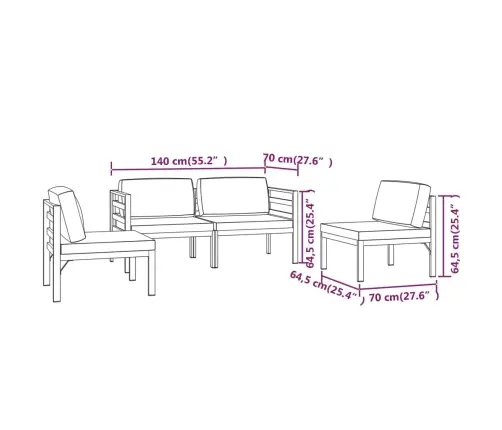 4-Osaline Aiadiivanikomplekt Patjadega, Alumiinium, Antratsiit