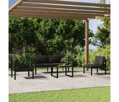 5-Daļīgs Dārza Atpūtas Mēbeļu Komplekts Ar Matračiem, Alumīnijs Vidaxl