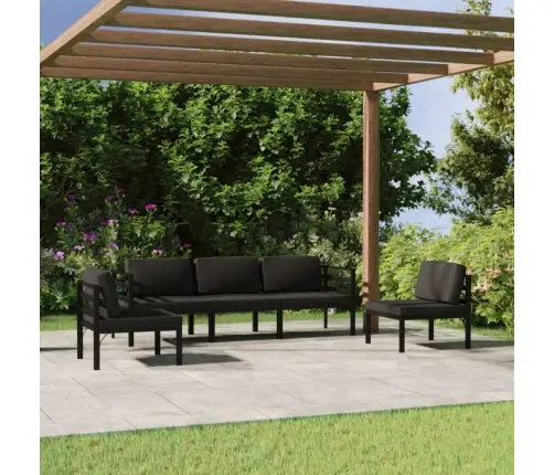 5-Daļīgs Dārza Atpūtas Mēbeļu Komplekts Ar Matračiem, Alumīnijs Vidaxl