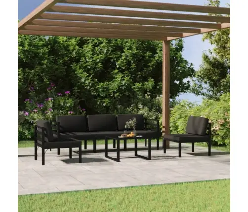 Sodo Komplektas Su Pagalvėlėmis, 6 Dalių, Antracito, Aliuminis