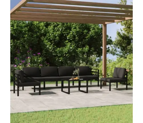 7-Daļīgs Dārza Atpūtas Mēbeļu Komplekts Ar Matračiem, Alumīnijs Vidaxl