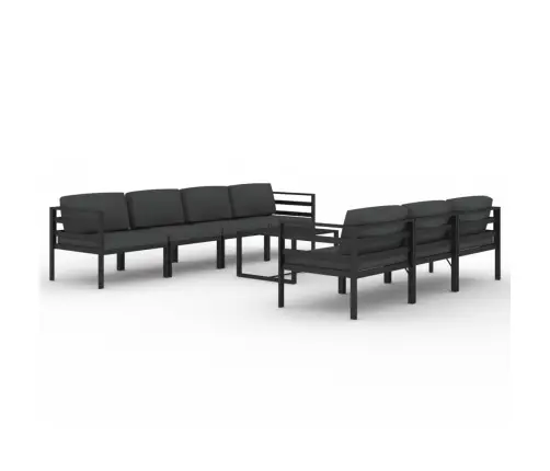 Sodo Komplektas Su Pagalvėlėmis, 8 Dalių, Antracito, Aliuminis