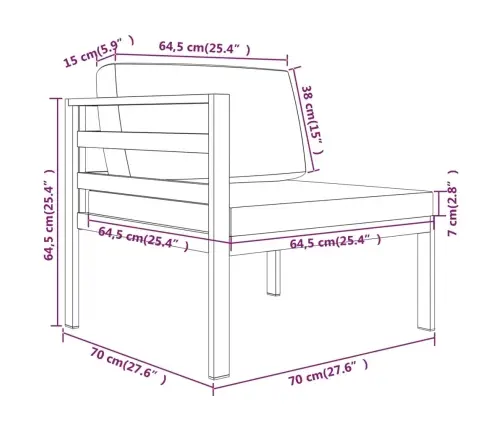 9-Osaline Aiadiivanikomplekt Patjadega, Alumiinium, Antratsiit