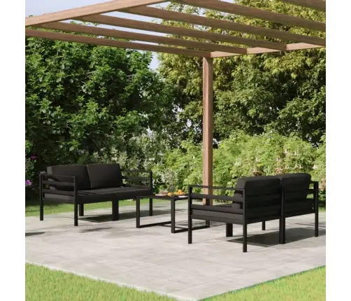 5-Daļīgs Dārza Atpūtas Mēbeļu Komplekts Ar Matračiem, Alumīnijs Vidaxl