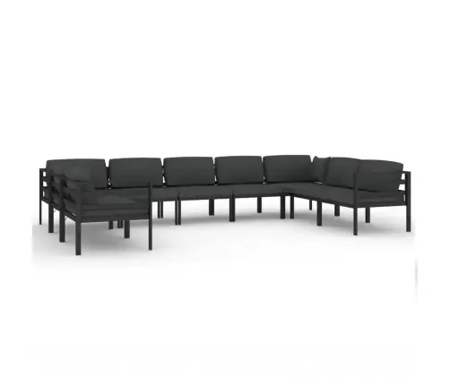 Sodo Komplektas Su Pagalvėlėmis, 9 Dalių, Antracito, Aliuminis