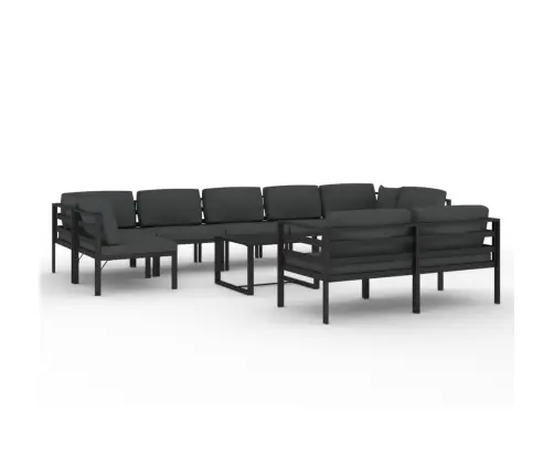 10-Osaline Aiadiivanikomplekt Patjadega, Alumiinium, Antratsiit