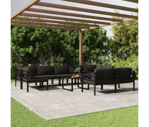 10-Osaline Aiadiivanikomplekt Patjadega, Alumiinium, Antratsiit