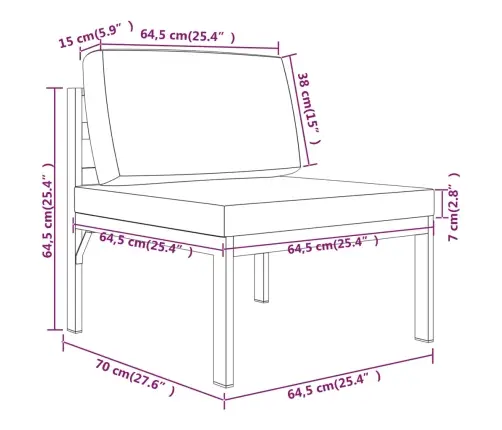 11-Osaline Aiadiivanikomplekt Patjadega, Alumiinium, Antratsiit