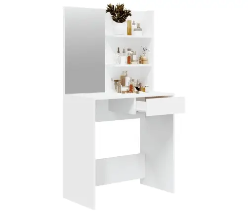 Galdiņš Ar Spoguli, Balts, 74,5X40X141 Cm Vidaxl