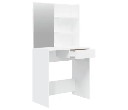 Galdiņš Ar Spoguli, Balts, 74,5X40X141 Cm Vidaxl