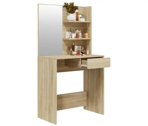 Galdiņš Ar Spoguli, Ozolkoka Krāsa, 74,5X40X141 Cm Vidaxl