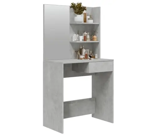 Galdiņš Ar Spoguli, Betona Pelēks, 74,5X40X141 Cm Vidaxl