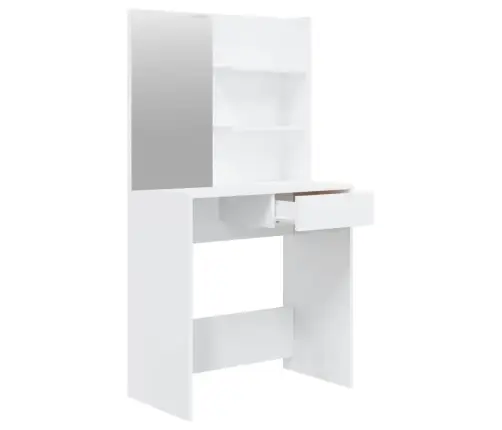 Galdiņš Ar Spoguli, Spīdīgi Balts, 74,5X40X141 Cm Vidaxl