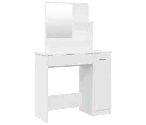 Galdiņš Ar Spoguli, Balts, 86,5X35X136 Cm Vidaxl