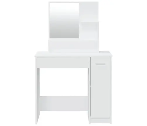Galdiņš Ar Spoguli, Balts, 86,5X35X136 Cm Vidaxl