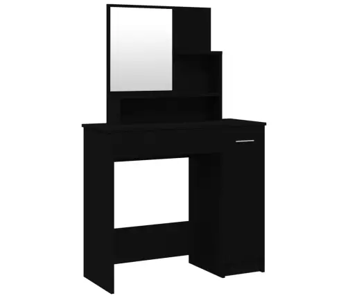 Peegliga Tualettlaud, Must, 86,5 X 35 X 136 Cm