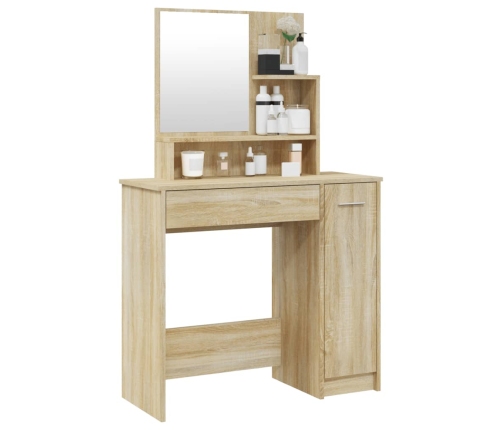 Peegliga Tualettlaud, Sonoma Tamm, 86,5 X 35 X 136 Cm
