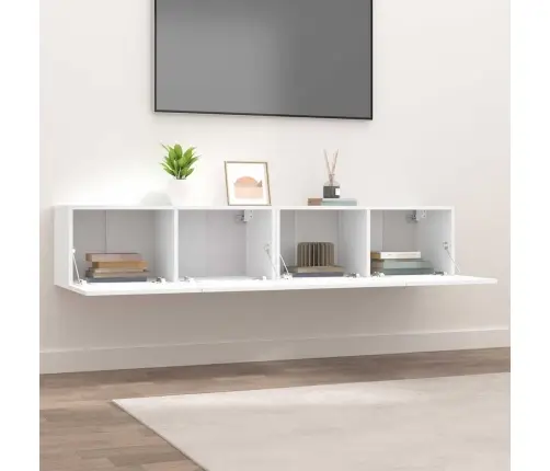 Tv Skapīši, 2 Gab., Balti, 80X30X30 Cm, Inženierijas Koks Vidaxl