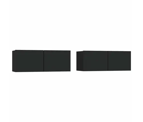 Tv Skapīši, 2 Gab., 80X30X30 Cm, Inženierijas Koks, Melni Vidaxl Tv Skapīši, 2 Gab., 80X30X30 Cm, Inženierijas Koks, Melni Vidaxl