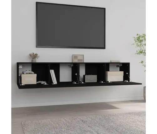 Tv Skapīši, 2 Gab., 80X30X30 Cm, Inženierijas Koks, Melni Vidaxl Tv Skapīši, 2 Gab., 80X30X30 Cm, Inženierijas Koks, Melni Vidaxl
