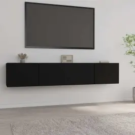 Tv Skapīši, 2 Gab., 80X30X30 Cm, Inženierijas Koks, Melni Vidaxl