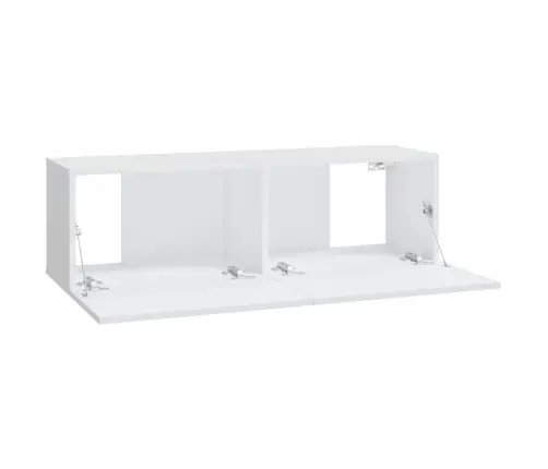 Sieninės Tv Spintelės, 2Vnt., Baltos, 100X30X30cm Mediena