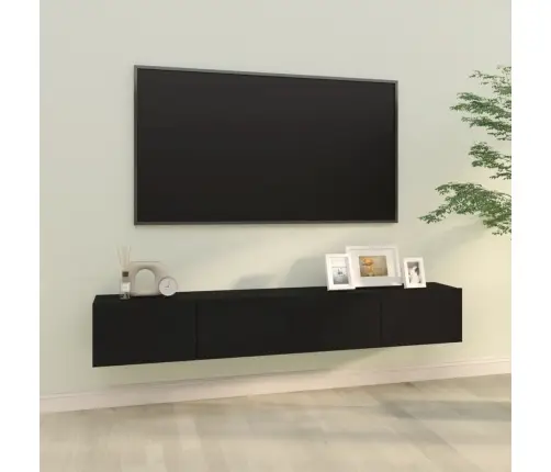 Tv Skapīši, 2 Gab., Melni, 100X30X30 Cm, Inženierijas Koks Vidaxl