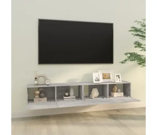 Tv Skapīši, 2 Gab., Betonpelēki, 100X30X30Cm, Inženierijas Koks Vidaxl