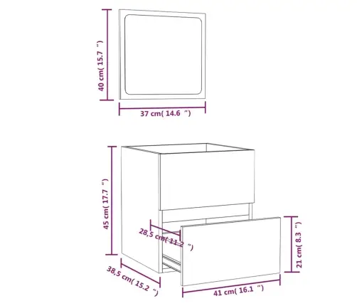 Vonios Kambario Spintelė Su Veidrodžiu, Sonoma Ąžuolo, Mediena Vonios Kambario Spintelė Su Veidrodžiu, Sonoma Ąžuolo, Mediena