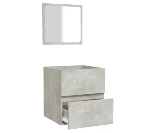 Vannasistabas Skapītis Un Spogulis, Pelēks Inženierijas Koks Vidaxl