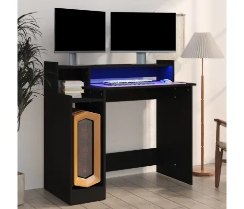 Rakstāmgalds, Led, 97X45X90 Cm, Inženierijas Koks, Melns Vidaxl