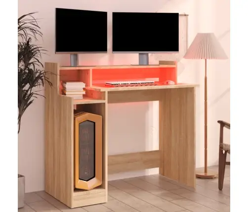 Rašomasis Stalas Su Led Apšvietimu, Ąžuolo, 97X45X90cm Mediena
