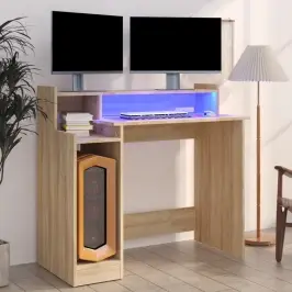 Rašomasis Stalas Su Led Apšvietimu, Ąžuolo, 97X45X90cm Mediena