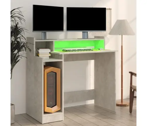 Rakstāmgalds, Led, Betonpelēks, 97X45X90 Cm, Inženierijas Koks Vidaxl