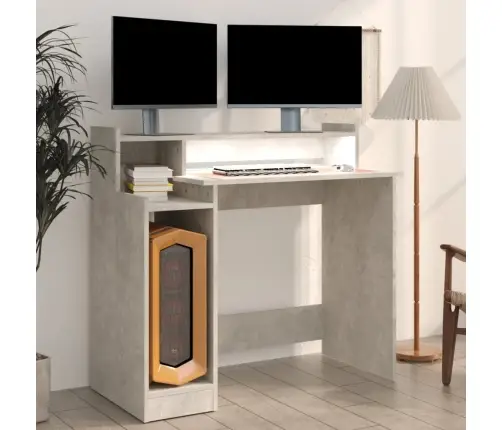 Rakstāmgalds, Led, Betonpelēks, 97X45X90 Cm, Inženierijas Koks Vidaxl