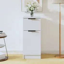 Kumode, Balta, 30X30X70 Cm, Inženierijas Koks Vidaxl
